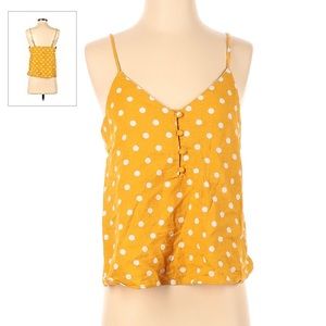 Abound Yellow and white polkadot tank